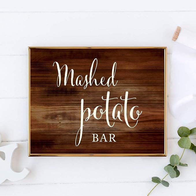 Andaz Press Wedding Party Signs, Rustic Wood Print, 8.5x11-inch, Mashed Potato - Image 2