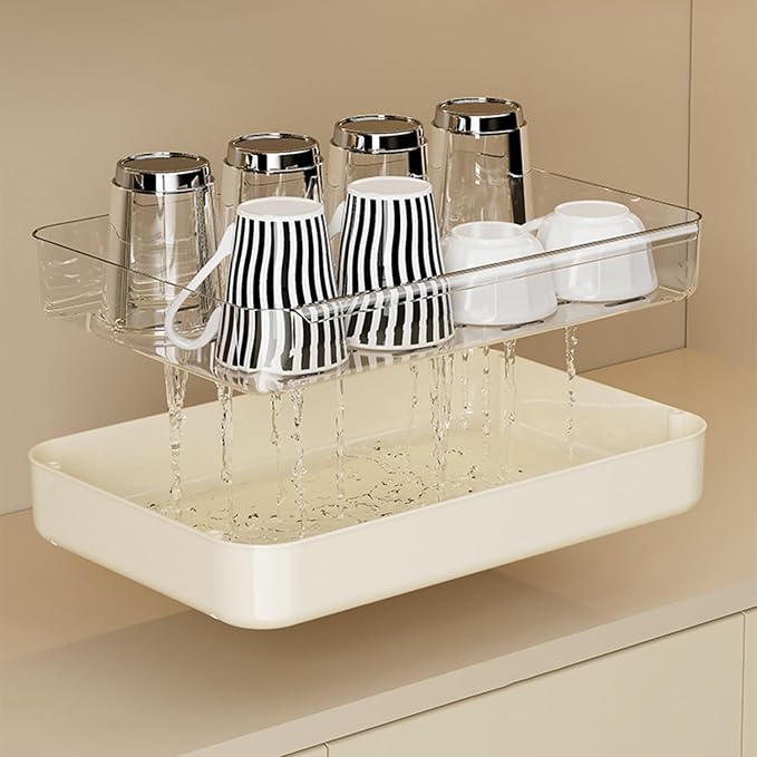 UFORU Countertop Coffee Station Organizer, 2 Tier Wine Glass Holder, Mug Shelf - Image 8