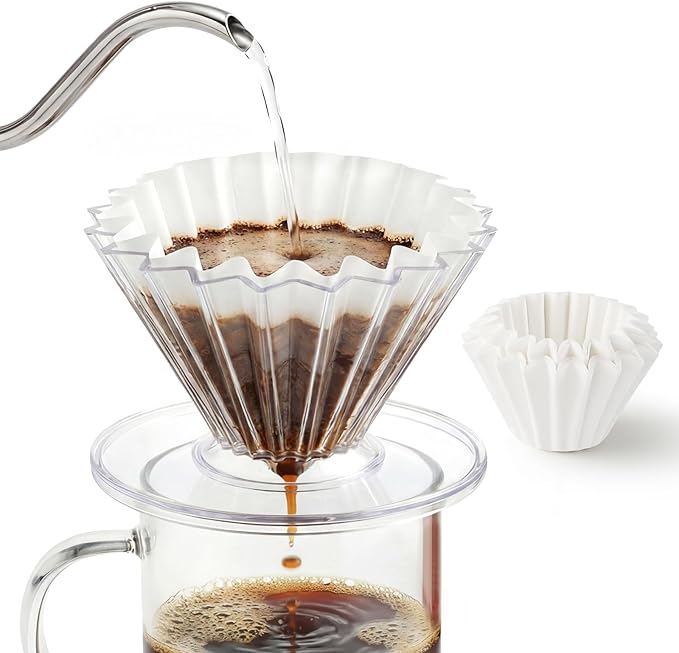 Pour Over Coffee Dripper with 40 Paper Filters, Coffee Filter Cup, Manual Drip by Unknown