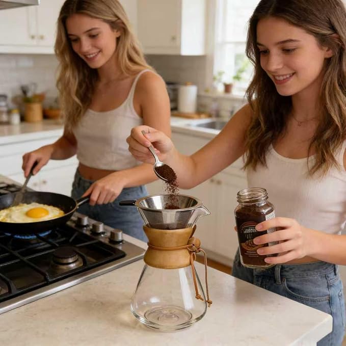 subjectthree Glass Coffee Maker Pour Over Coffee Dripper Set - Image 3