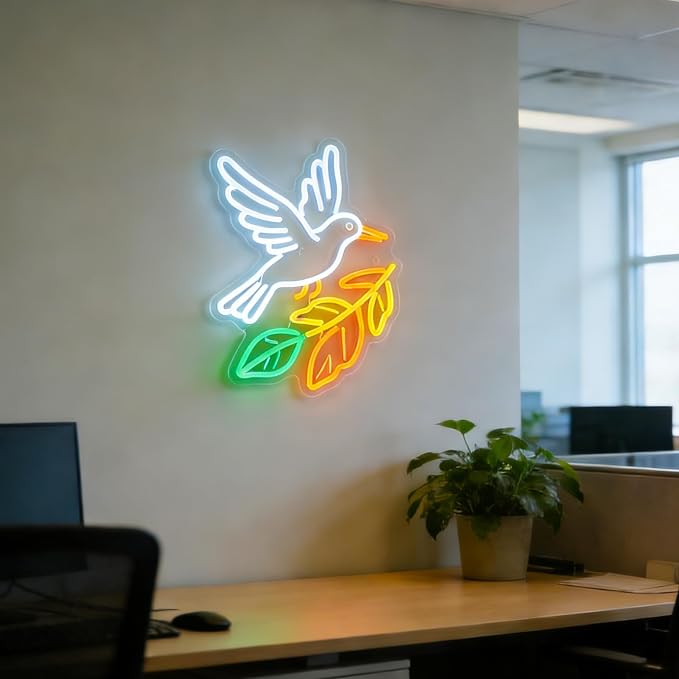 Dove Neon Sign - 16x12.5 inch Dimmable LED pigeon Neon Light Bird Boho Decor - Image 6