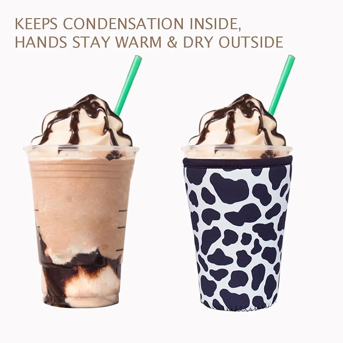 Reusable Insulated Neoprene Iced Coffee Cup Sleeve, Durable Drink Sleeve - Image 6