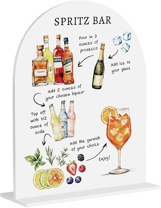 Italian Spritz Bar Sign Aperol Spritz Decor Cocktail Drink Bar Sign by Unknown
