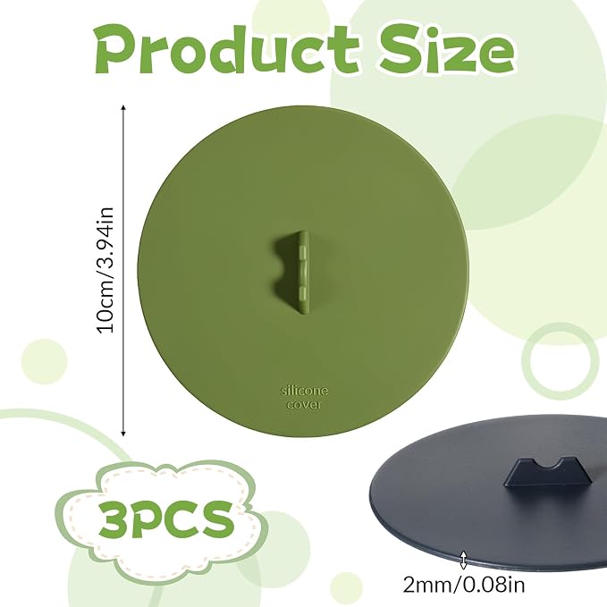 3 PCS Silicone Cup Covers for Mugs, Reusable Silicone Coffee Cup Lid - Image 2