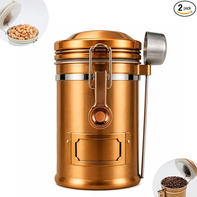 PRINCE G Airtight Coffee Canister, Light-Blocking Stainless Steel Coffee by Unknown