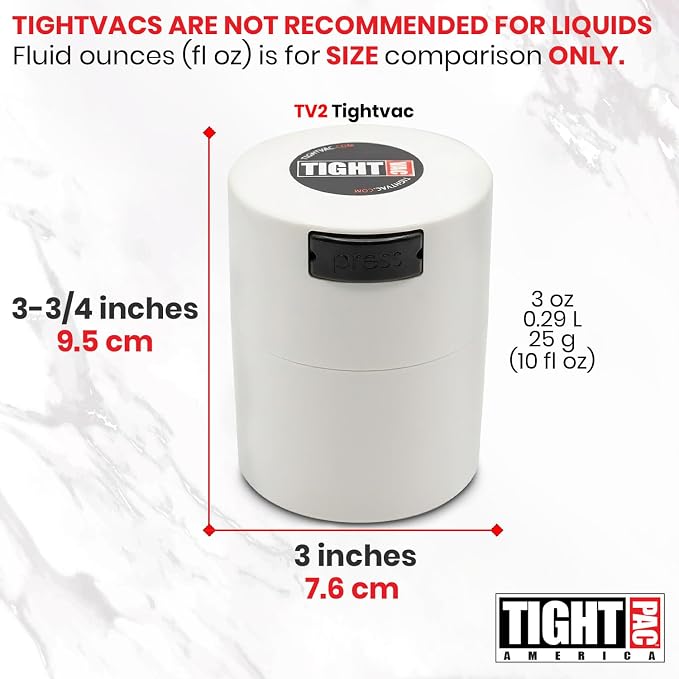 Tightvac - Premium Airtight Herb Storage Container - Holds ½ oz to 3 ounces - - Image 7