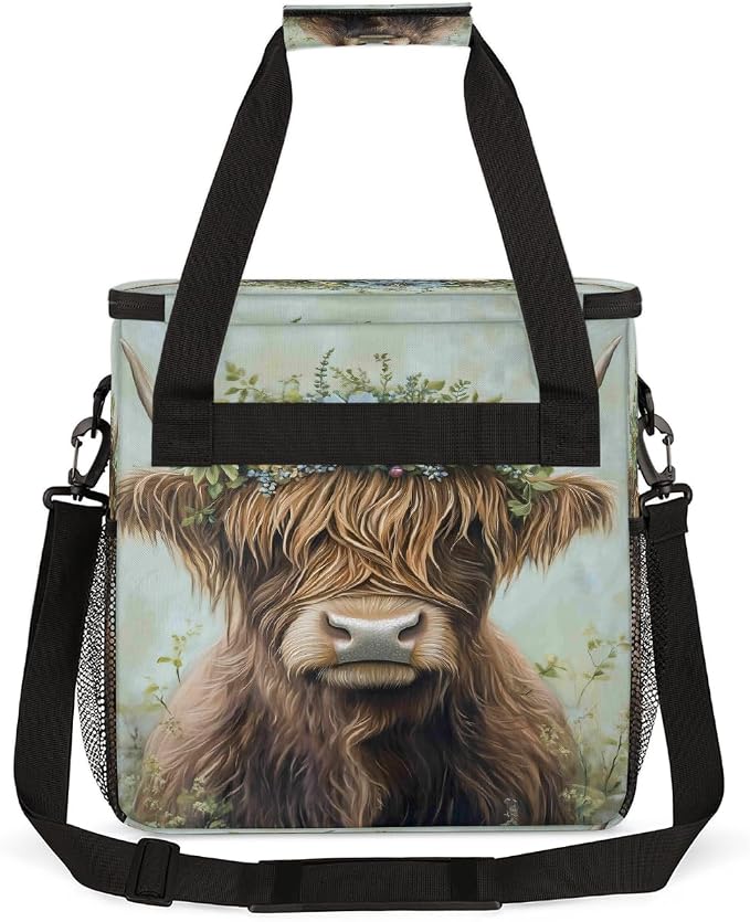 Alpine Cow Flower Coffee Maker Carring Bag Travel Carrying Storage Tote Bag - Image 5