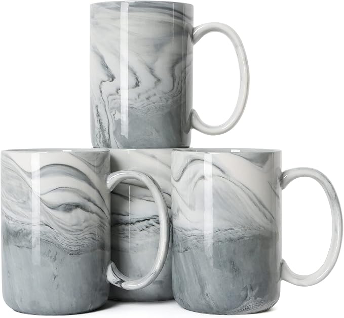 14 OZ Marble Coffee Mugs, M068 Novelty Marble Ceramic Cup by Smilatte