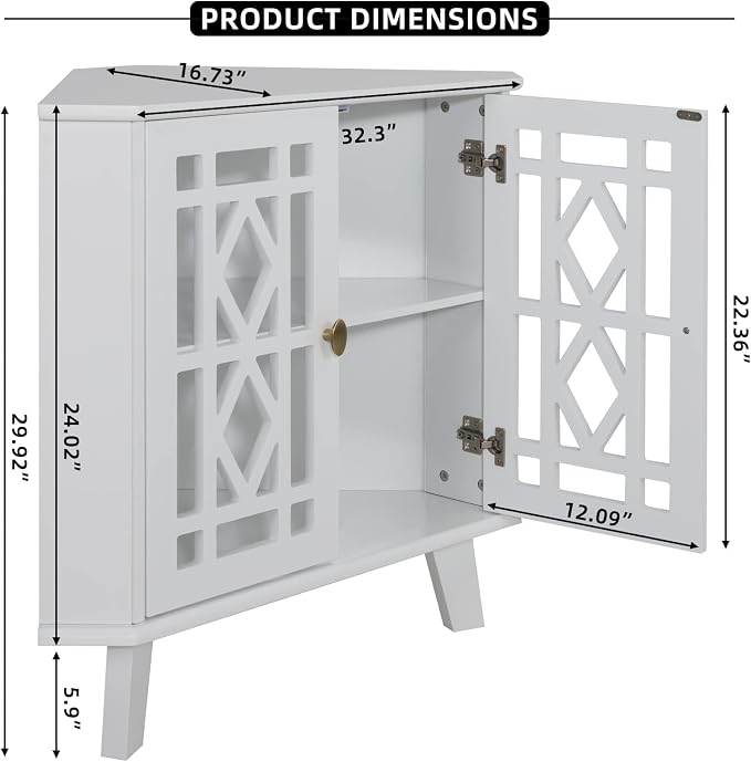 Scurrty Small Corner Table, Free-Standing Shelf Stand Storage Organizer - Image 2