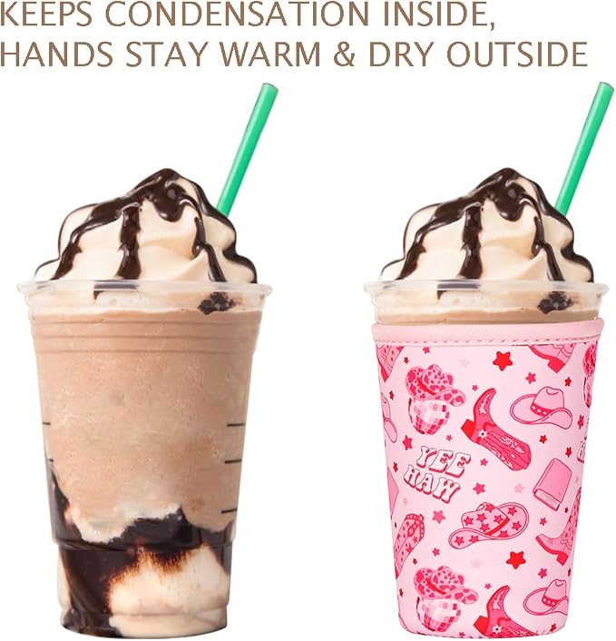 Reusable Insulated Neoprene Iced Coffee Cup Sleeve, Durable Drink Sleeve - Image 6