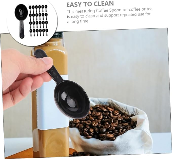 Uonlytech 50pcs Black Coffee Bean Scoop and Multi-function Tea Measuring Spoon - Image 7