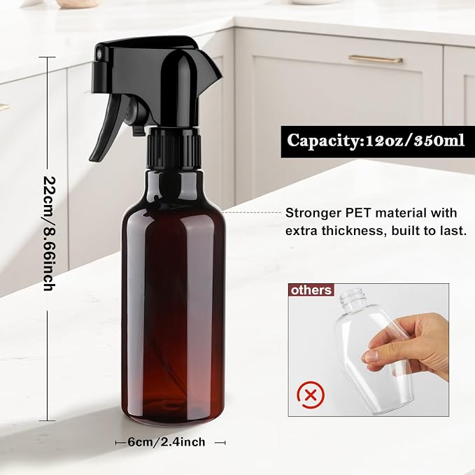 Plastic Spray Bottles 12oz Mist Continuous Spraying Bottle Heavy Duty Empty - Image 3