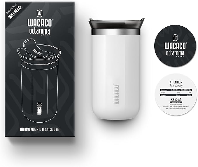 WACACO Octaroma Lungo Vacuum Insulated Coffee Mug, Double-wall Stainless Steel - Image 7
