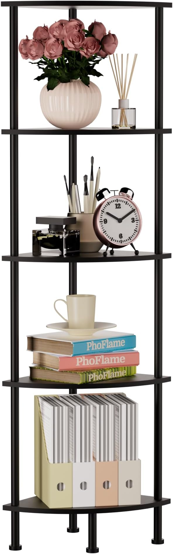 5-Tier Corner Shelf Stand, Tall Display Shelf, Plant Stand, Storage Standing by PhoFlame