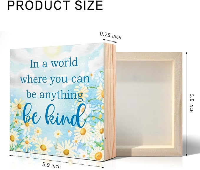 In A World Where You Can Be Anything Be Kind Wood Box Sign, Classroom Decor - Image 2