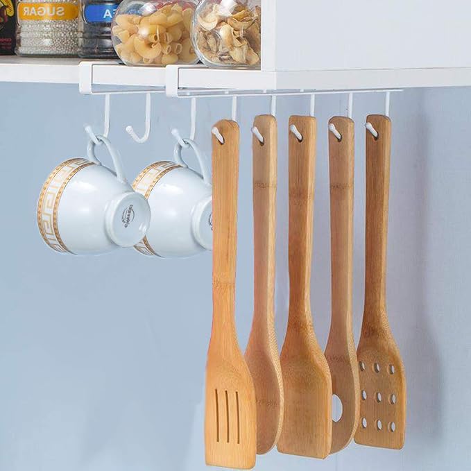 AliCH Mug Holder 2pcs Under Cabinet Mug Hooks Rack, Nail Free Coffee Cups Holder by EigPluy