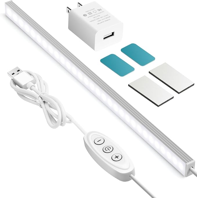 GLVSAE Under Cabinet Lights, 12 Inch Plug in Light Bar, LED Closet Light - Image 8