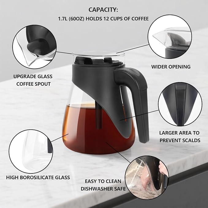 12-Cup Glass Carafe for Ninja Coffee Maker - Image 4