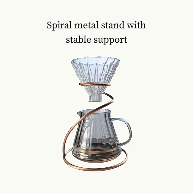 Pour Over Coffee Maker Set, 20oz Borosilicate Glass Carafe - Image 6