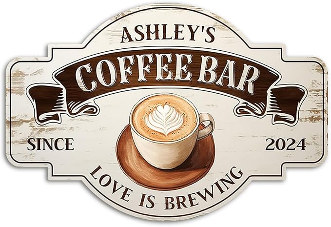 THUYPT Personalized Coffee Sign, Coffee Wooden Sign Plaque Wall Hanging Coffee by Thuypt
