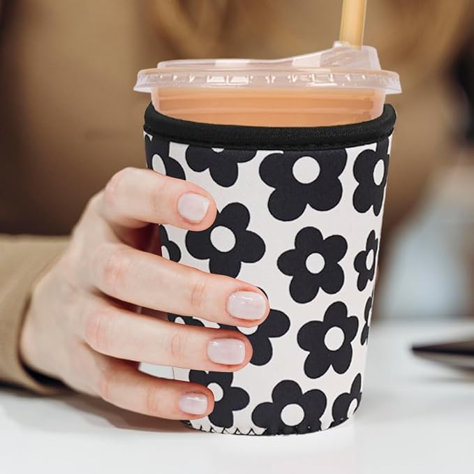 Reusable Insulated Neoprene Iced Coffee Cup Sleeve, Durable Drink Sleeve - Image 4