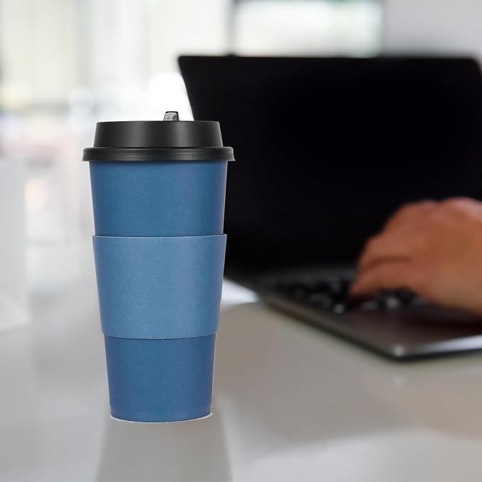 LITOPAK 100 Pack 20 oz Disposable Paper Coffee Cups - Image 5