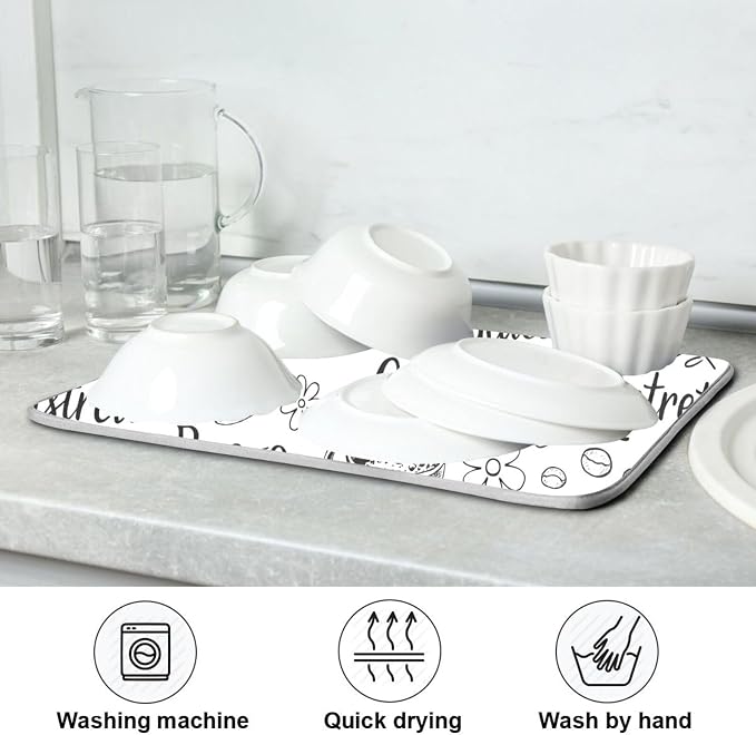 Coffee Cups Print Dish Drying Mat - Image 7