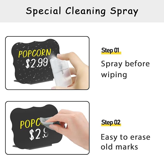 PigPotParty 12 Pcs Food Labels for Party Buffet w/Cleaning Spray - Image 2