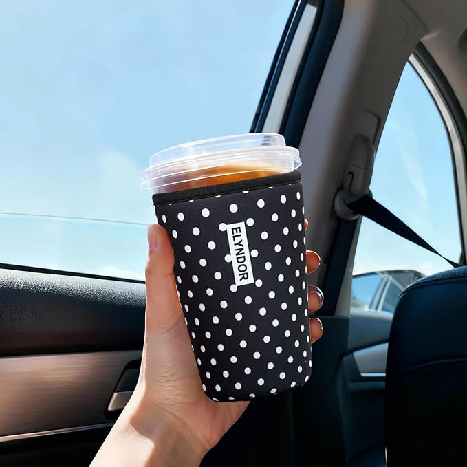 Reusable Insulated Sleeve for Iced Coffee Cup, Beverage Holder for Iced Coffee - Image 3