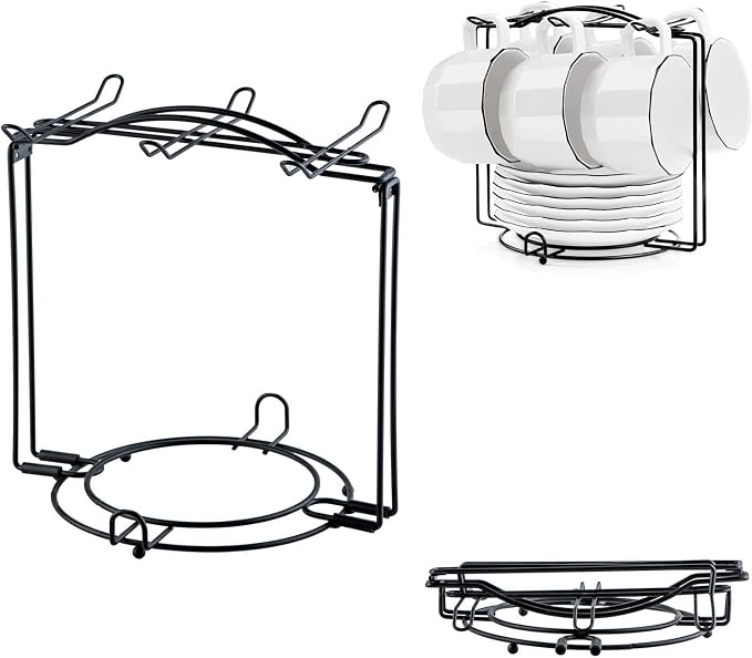 YOLIFE Tea Cup Holder for Countertop, Metal Cup and Saucer Display Stand by YOLIFE