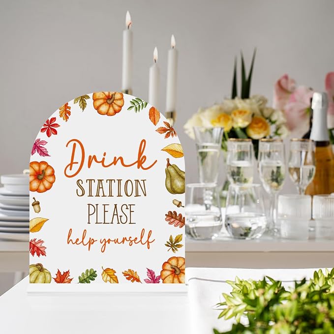 Fall Drink Bar Sign Drink Station Decor - Image 3