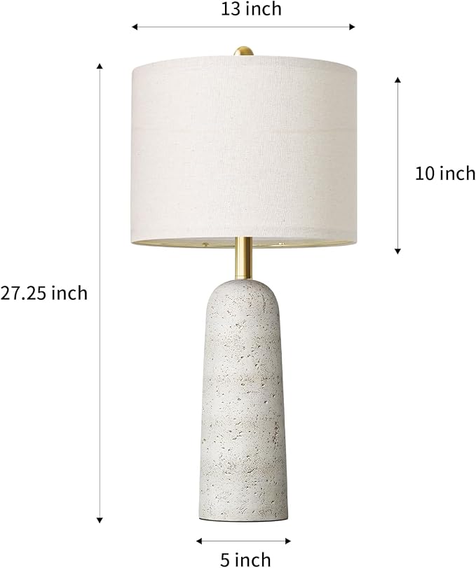 BOBOMOMO 27.25" Modern Table Lamp Set of 2, Lamps - Image 6