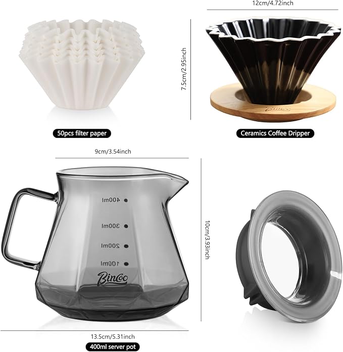 Bincoo 400ML Pour Over Coffee Maker Set - Image 4