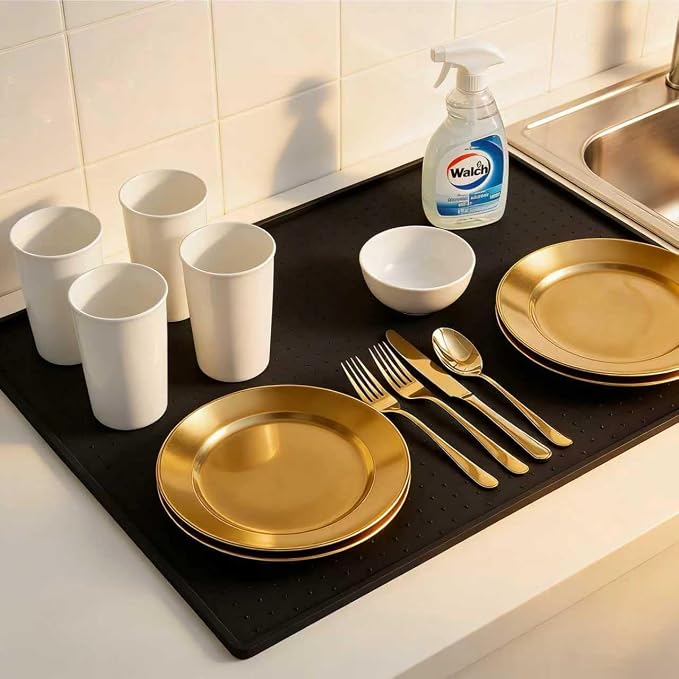 Coffee Mat with Raised Edges, 11.5”x18.6” Silicone Bar Mats - Image 6