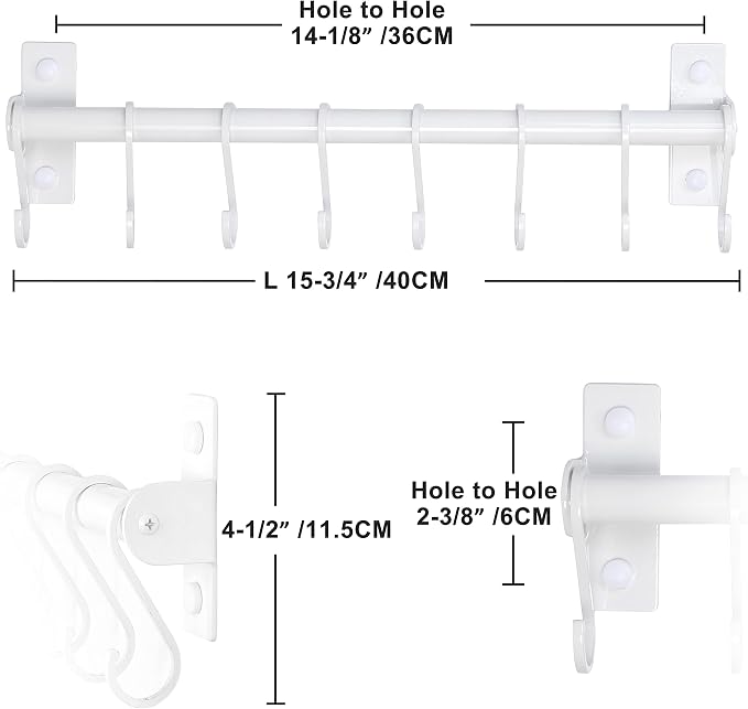 Dseap Kitchen Utensil Holder Hanger, Pot and Pan Rack Wall Mounted, Kitchen Rail - Image 6