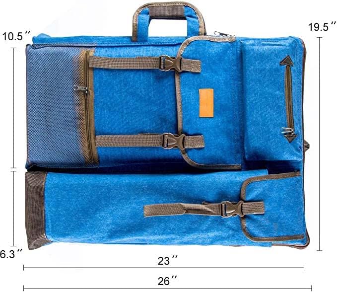 TRANSON Art Portfolio Case Artist Backpack Canvas Bag Large 26” x 19.5” - Image 4