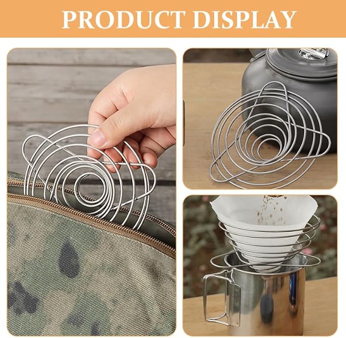 VICASKY 2pcs Stainless Steel Coffee Filter Cup Stand Dripper Drip Filter Rack - Image 6