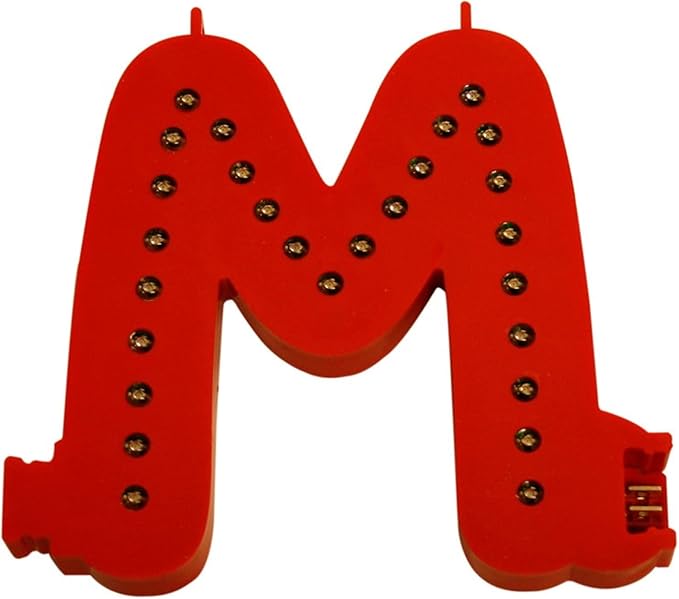 M&T Displays LED Marquee Letter Lights Modular Red Light Up Alphabet Initial M by MTDisplays