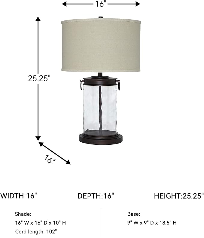 Signature Design by Ashley Tailynn Modern 25.25" Glass Table Lamp - Image 5