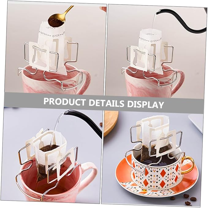 Stainless Steel Hanging Ear Coffee Filter Holder Drip Bag Rack Hand Drip Coffee - Image 9