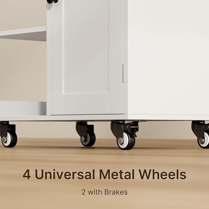 Gizoon Kitchen Island Cart on Wheels, Rolling Serving Utility Cart - Image 6