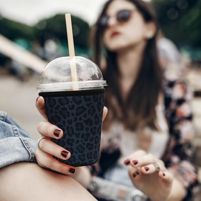 Reusable Insulated Sleeve for Iced Coffee Cup, Coffee Neoprene Sleeve for Cold - Image 4