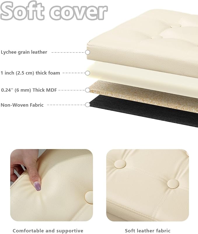 Bsketa Storage Ottoman, Folding Foot Stool - Image 5