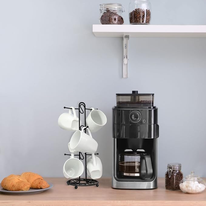Blue Donuts Farmhouse Coffee Mug Rack, Coffee Mug Tree - Image 4