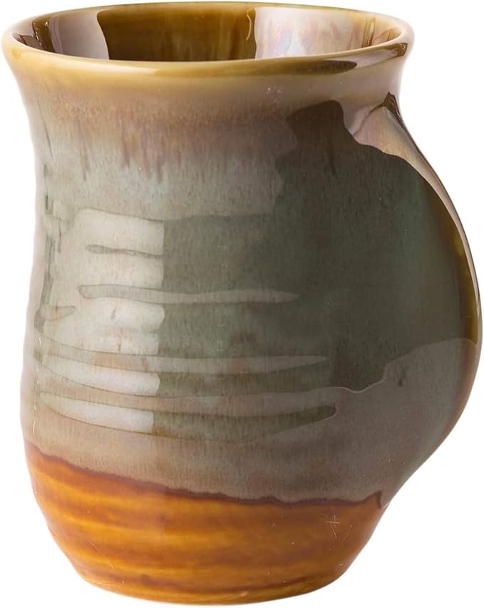 Hand Warmer Mug, Handmade Pottery Ceramic and Hand Painted - Image 2