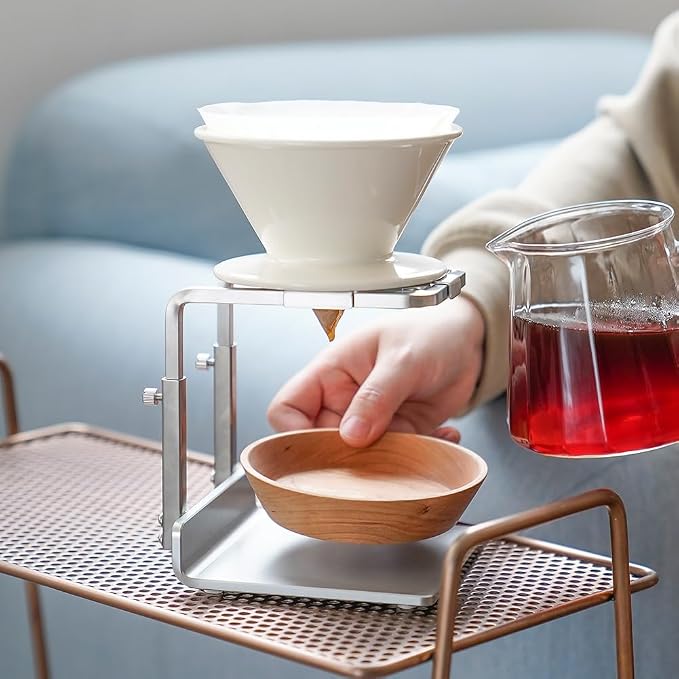 watchget Coffee Drip Tray, Wood Coffee Beans Dosing& Weighing Tray, Pour Over - Image 3