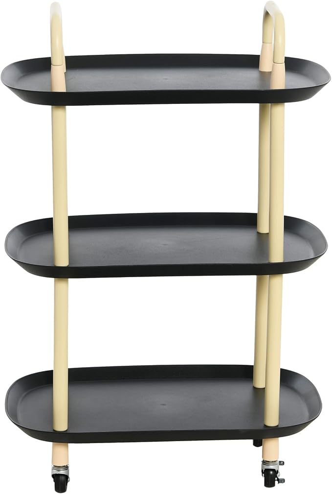 Main + Mesa Modern Plastic and Metal 3-Tier Trolley - Image 6