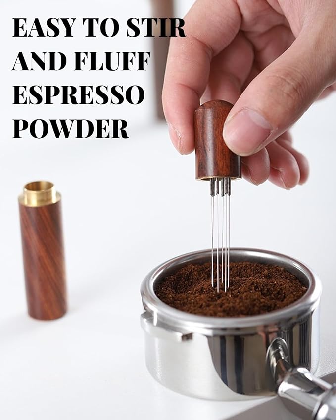 Espresso Accessories Kit, 53mm Espresso Tampera and Dosing Funnel Set, WDT Tool - Image 3