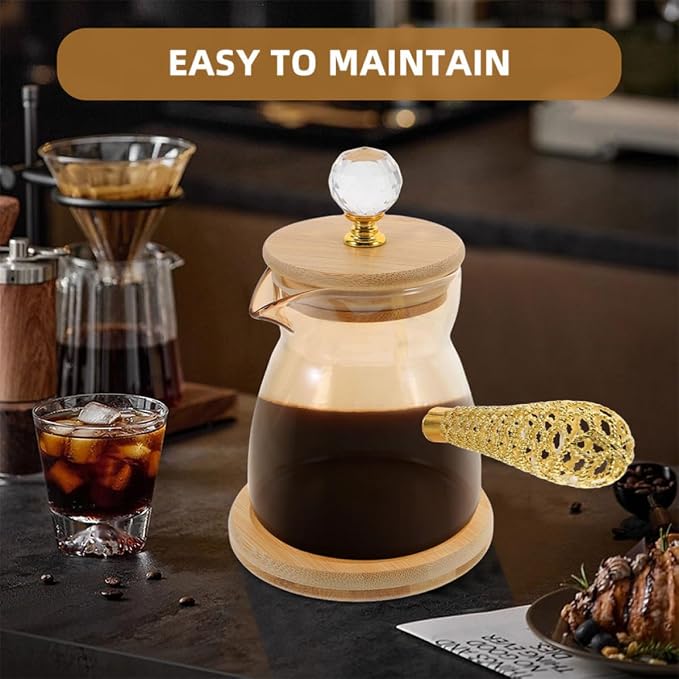2pcs Turkish Coffee Pot and Glass Tea Kettle 350ml - Image 9