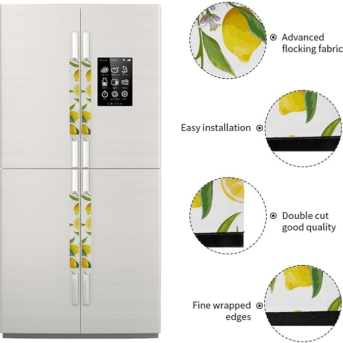Yellow Fresh Lemons Fruit Refrigerator Door Handle Cover, Kitchen Decor Fridge - Image 5